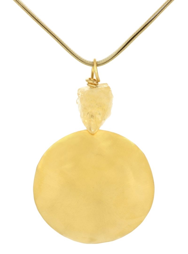 Collier 3 Rangs En Péridot Et Citrine - 405 Carats, Fermoir Camée En Nacre, Fabriqué En France